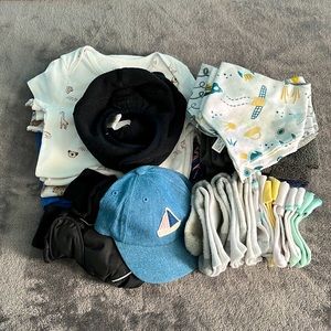 Bundle of Baby Boy Clothes & Accessories 9-18 M